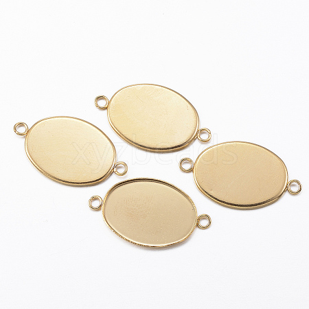 Ion Plating(IP) 304 Stainless Steel Cabochon Connector Settings LS-STAS-H394-A-01G-1