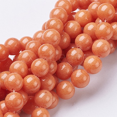 Natural Mashan Jade Round Beads Strands X-G-D263-8mm-XS21-1