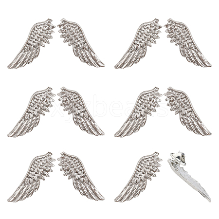 CHGCRAFT 6 Pairs Alloy Wing Brooch for Backpack Clothes JEWB-CA0001-31-1