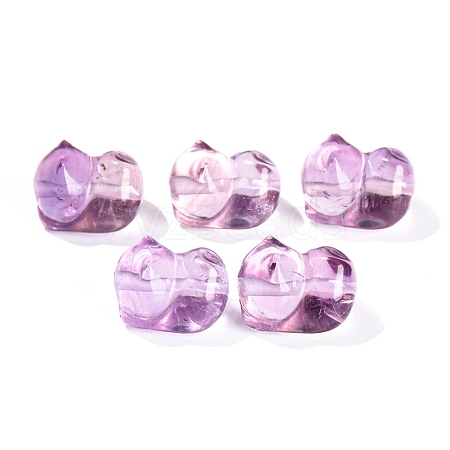 Natural Amethyst Pajama Cat Beads PW-WG2A65D-01-1