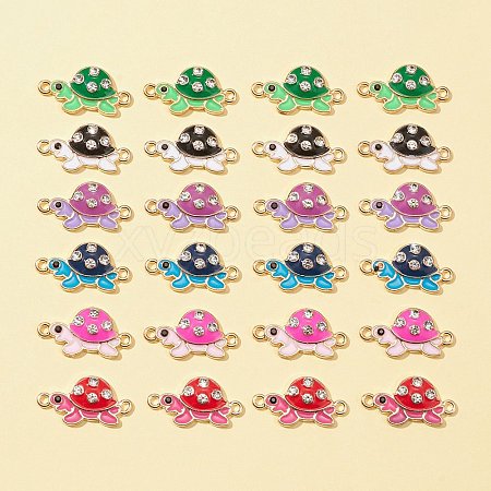 24Pcs 6 Colors Alloy Enamel Connector Charms ENAM-FS0001-60-1