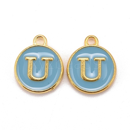 Golden Plated Alloy Enamel Charms X-ENAM-S118-04U-1