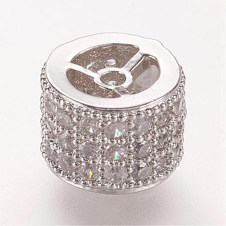 Brass Micro Pave Cubic Zirconia Beads ZIRC-L061-28P-1