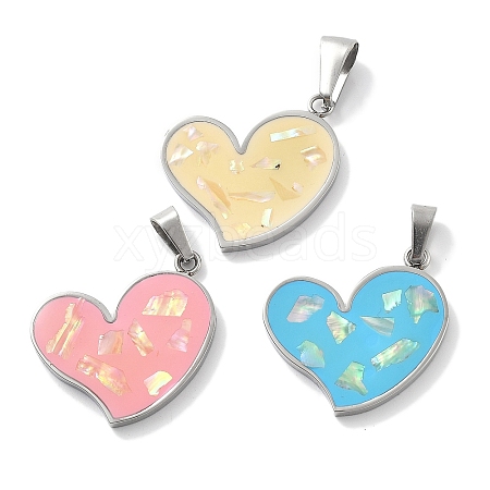 304 Stainless Steel Enamel Pendants STAS-Z098-46P-1