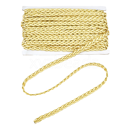 Polyester & Metallic Yarn Knitting Ribbon OCOR-WH0068-10B-WH-1