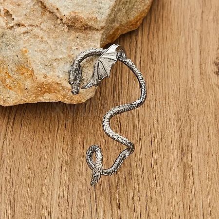 Alloy Dragon Climber Wrap Around Cuff Earrings PW-WG94B75-02-1