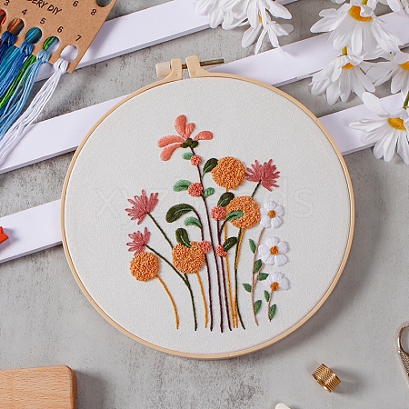 DIY Flower Pattern Embroidery Kits PW-WG4BFFC-03-1