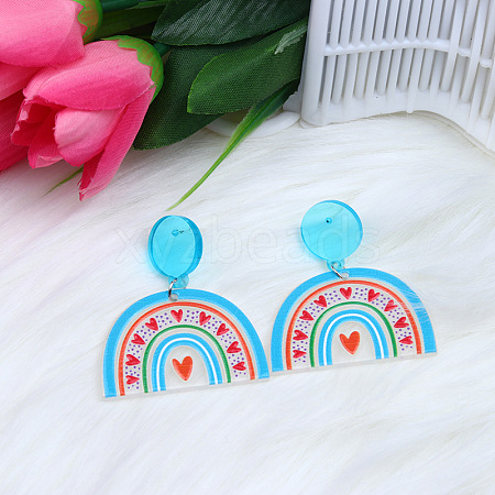 Acrylic Stud Earrings FS-WGE927B-05-1