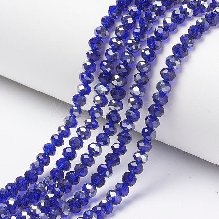 Electroplate Transparent Glass Beads Strands EGLA-A034-T3mm-E14-1