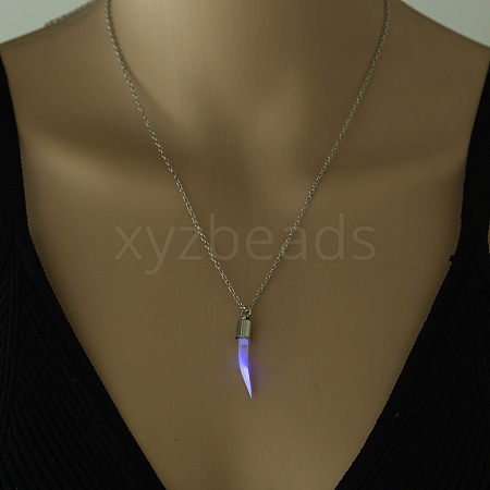Alloy Pepper Locket Pendant Necklace with Synthetic Luminaries Stone LUMI-PW0001-067P-D-1