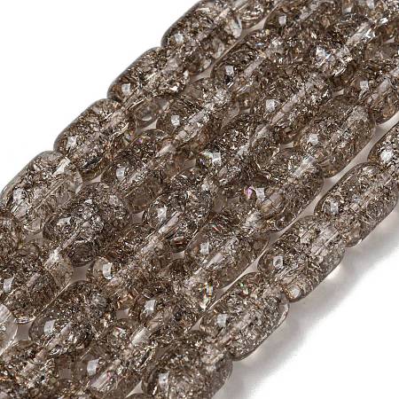 Transparent Crackle Glass Beads Strands X-GLAA-NH0001-04E-1