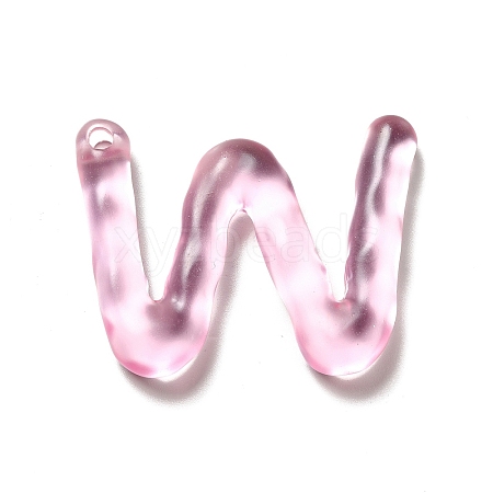Transparent Resin Alphabet Pendants LS-RESI-C028-02W-1