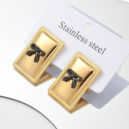 304 Stainless Steel Acrylic Stud Earrings for Women STAS-Z117-06G-1