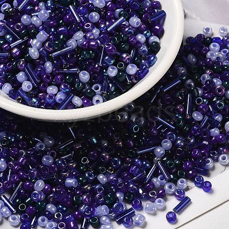 Opaque & Transparent Inside Colours Glass Seed Beads SEED-F004-02G-1