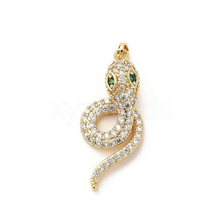 Brass Micro Pave Cubic Zirconia Pendants KK-C108-01H-G-1