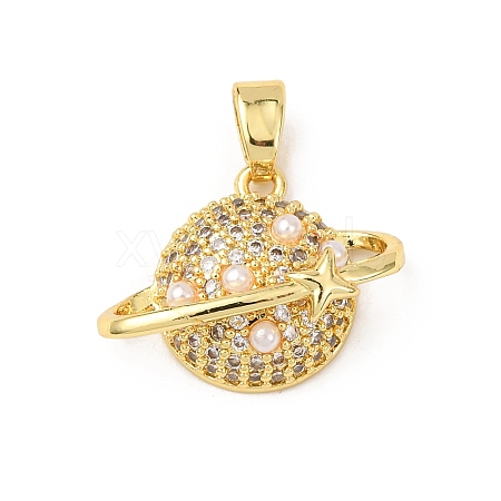 Brass Micro Pave Cubic Zirconia Pendants KK-F917-05A-G-1