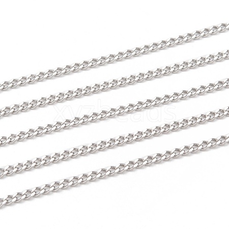 Tarnish Resistant 304 Stainless Steel Curb Chains CHS-P003-05P-1