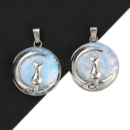 Opalite Flat Round Pendants FIND-A043-11P-1