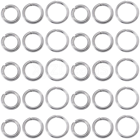 SOFPLATE 3000Pcs 3 Styles 304 Stainless Steel Open Jump Rings STAS-SP0001-68-1