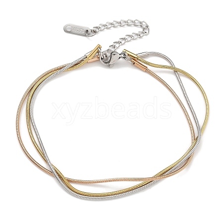 304 Stainless Steel Herringbone Chain Bracelets BJEW-H618-15MC-1