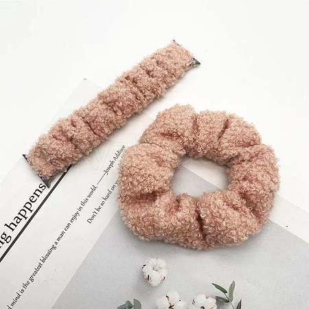 Plush Hairband and Watch Band For iWatch Series 7 Winter limit Smart Watches Size 38mm/41mm/40mm COHT-PW0001-07A-10-1