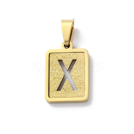 304 Stainless Steel Alphabet Pendants STAS-S152-01G-X-1