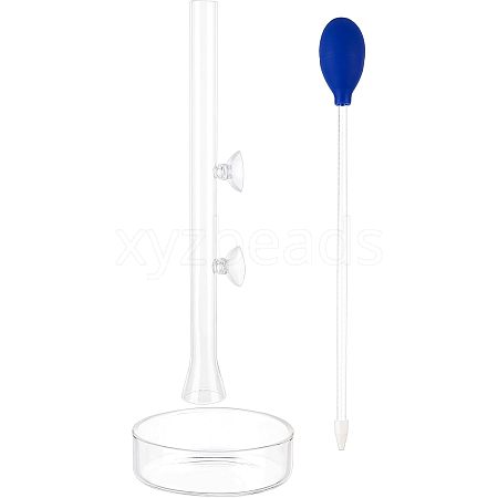 SUPERFINDINGS Glass Fish Shrimp Feeding Tube and Dish AJEW-FH0001-35-1