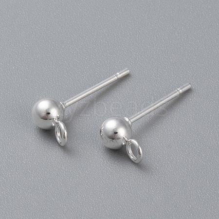 304 Stainless Steel Stud Earring Findings STAS-H410-10S-B1-1