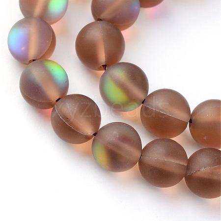 Synthetic Moonstone Beads Strands G-R375-6mm-A05-1