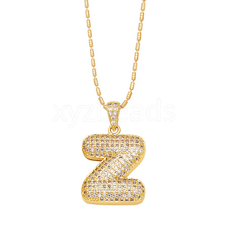 Brass Micro Pave Cubic Zirconia Pendant Necklaces PW-WG99827-26-1