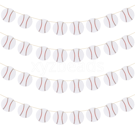 8 Bags Paper Baseball Hanging Banner AJEW-FH0006-97-1