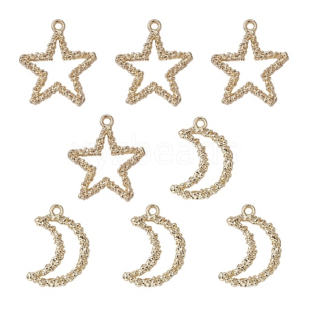 8Pcs 2 Styles Alloy Pendants FIND-YW0003-61-1