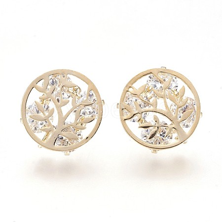 Brass Stud Earrings Findings KK-P153-26G-NF-1