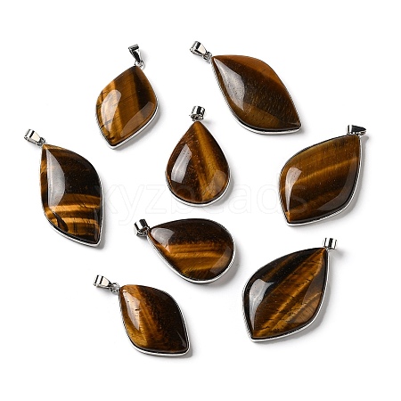 Natural Tiger Eye Pendants G-R486-03P-C-1