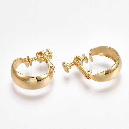 Brass Clip-on Earring Findings KK-T038-301G-1