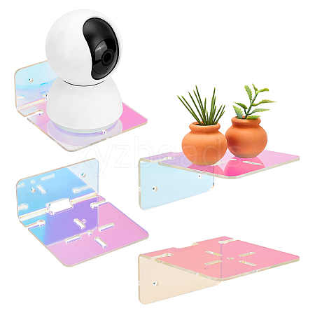 Acrylic Wall-Mounted Adhesive Camera Display Shelf with Iron Screw ODIS-WH0002-86C-1