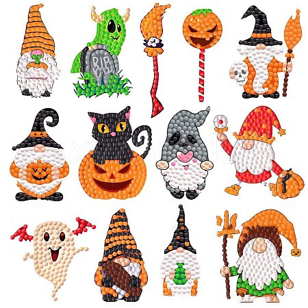 Halloween Theme DIY PVC Diamond Painting Sticker Kit PW-WG46617-02-1