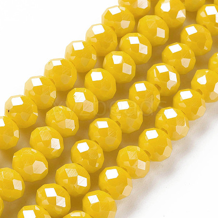 Electroplate Glass Beads Strands EGLA-A034-P1mm-A07-1