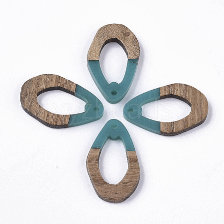 Resin & Walnut Wood Pendants RESI-T023-A-17G-1
