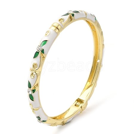 Enamel Flower Bangle with Rhinestone PF4009-3-1