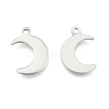 Tarnish Resistant Crescent Moon Stainless Steel Charms Pendants STAS-Q168-06-1