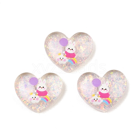 Printed Translucent Epoxy Resin Cabochons LS-RESI-XCP0002-63B-1
