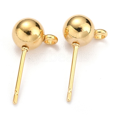 304 Stainless Steel Ball Post Stud Earring Findings STAS-Z035-01G01-B-1