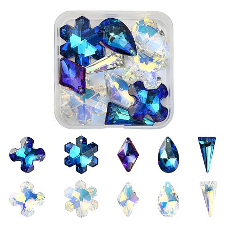 11Pcs K9 Glass Rhinestone Pendants GLAA-TZ0001-02-1