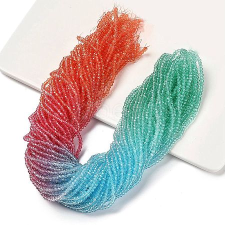 Transparent Painted Glass Beads Strands LS-DGLA-A034-T1mm-A11-1