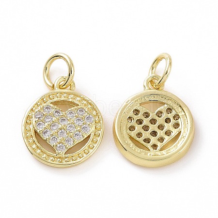 Brass Micro Pave Cubic Zirconia Charms KK-E068-VF034-1