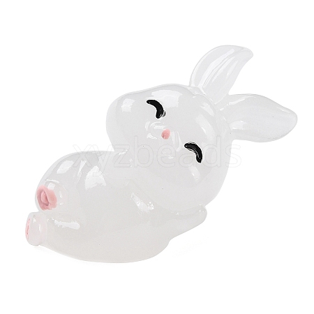 Luminous Resin Rabbit Ornament DJEW-R011-02A-1