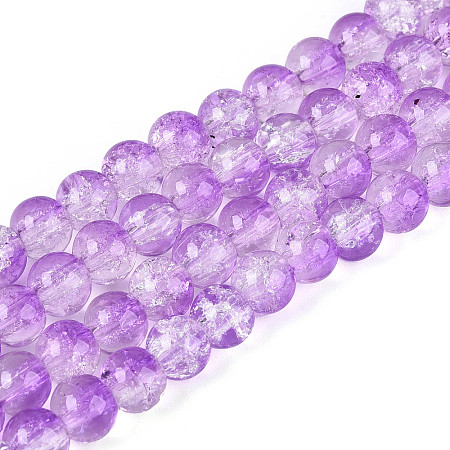 Baking Paint Crackle Glass Beads Strands X-CCG-S001-6mm-14-1