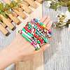 10Pcs 10 Styles Polymer Clay Heishi Beaded Stretch Bracelet Sets for Christmas BJEW-JB06128-4