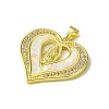 Real 18K Gold Plated Brass Micro Pave Cubic Zirconia Pendants KK-H472-14G-02-2